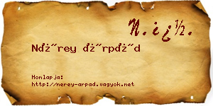 Nérey Árpád névjegykártya